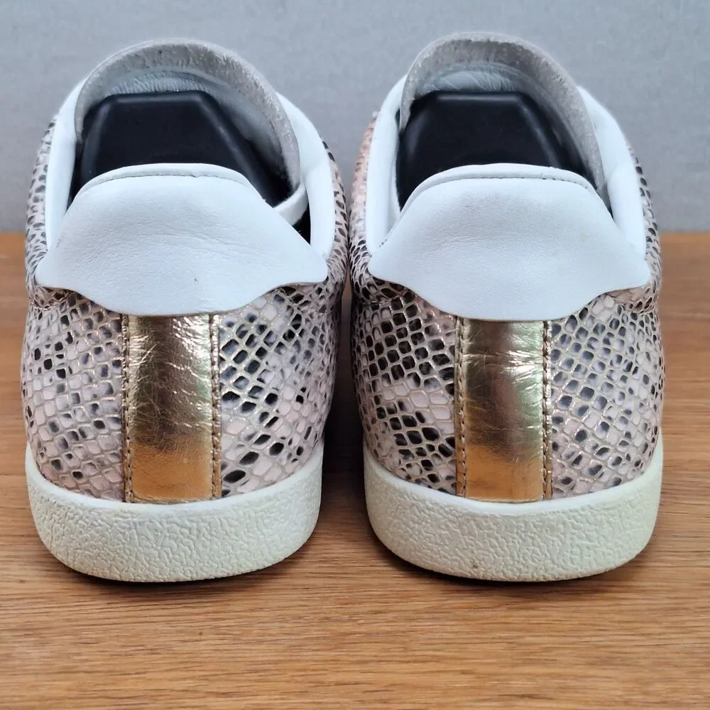 Paige Amy Women's 7 Sneakers Pink Multi Embossed Snakeskin Leather Casual